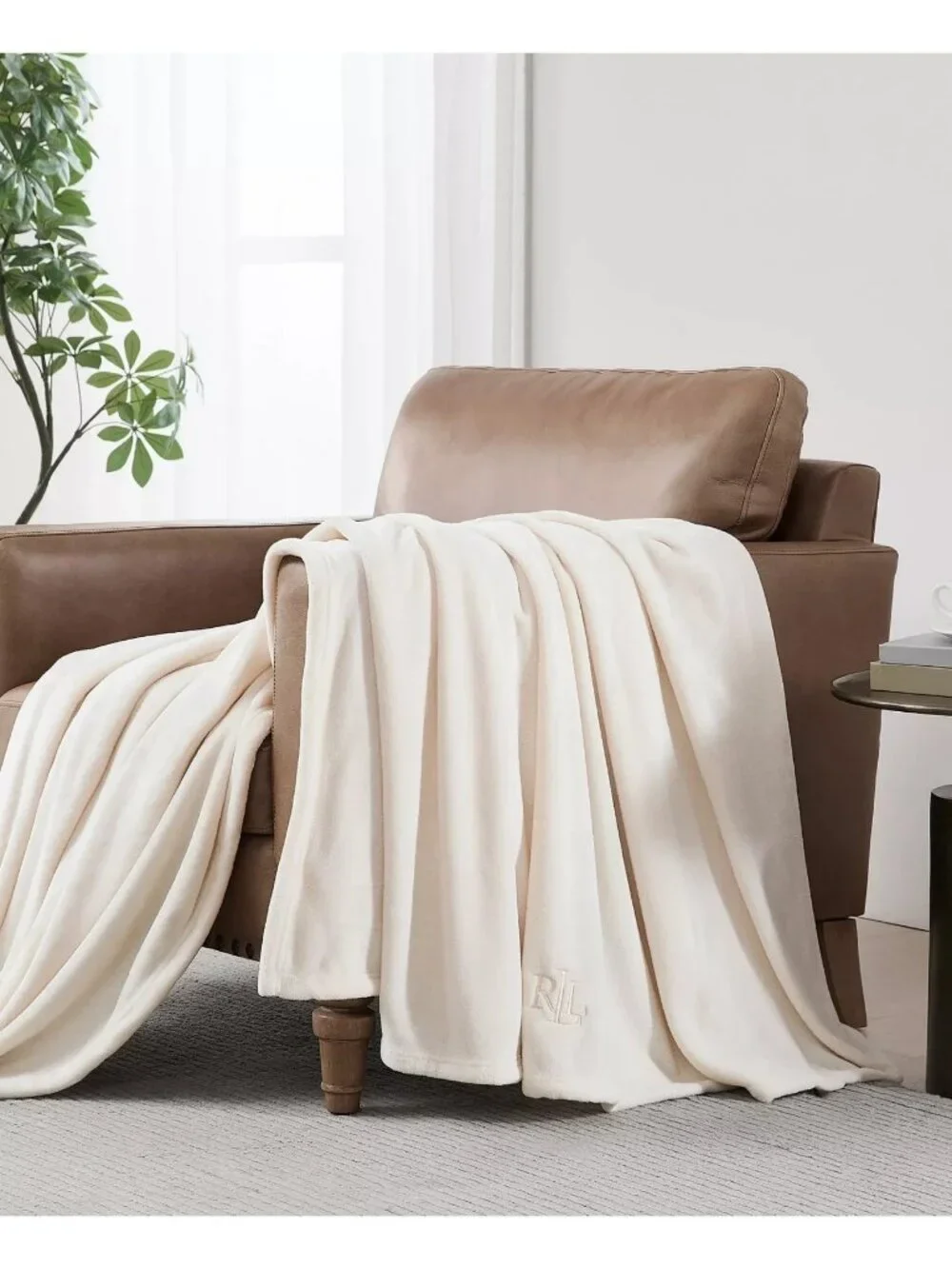 Ralph Lauren Classic Micromink Blanket Full /Queen CREAM 90